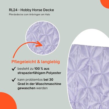 Набір аксесуарів для коня на паличці RL24 Hobby Horse: вуздечка, ковдра, накидка від мух, сумка для транспортування, ковдра (фіалковий)