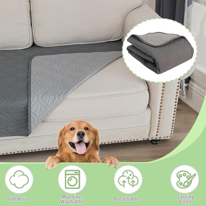 Водонепроникний килимок для собак Gekufa - двосторонній, 137x208 см, 5 шарів, для ліжка, дивана, авто