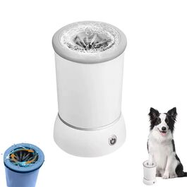 Pawclean Pro: Автоматичний очищувач лап для собак та котів - 360° силіконова щітка, USB, білий/блакитний