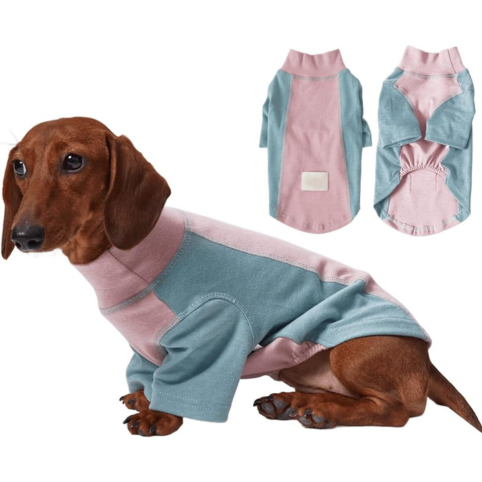 Світшот-куртка для собак Дакль, бавовняний пуловер, комбінезон для мініатюрних даклів, піжама, одяг для тварин з двома ніжками, з довгими рукавами, еластичний, м'який, зручний, рожева футболка для домашніх тварин S