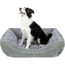 Ківш для собак великих порід, котячий лежак, миється, пухнастий, м'який та теплий, сірий, 90*68*19 см XL
