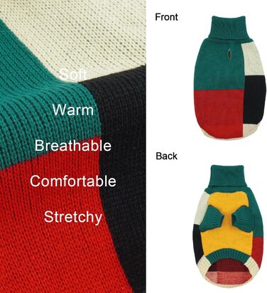 Вовняний пуловер для собак Hjumarayan, вінтажний стиль, для маленьких собак, зелений (XS)