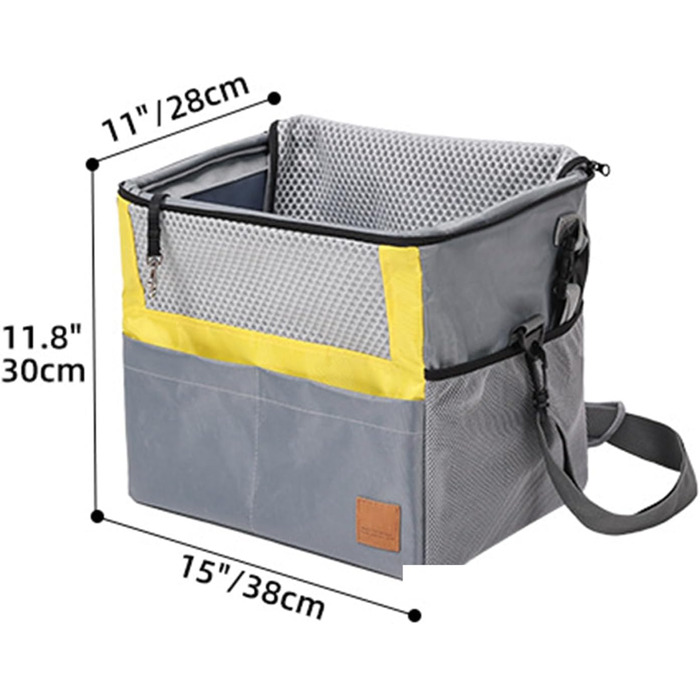 Велосипедний кошик для собак Greabuy, переноска для тварин, сітчаста накидка, захист плеча, безпечний та зручний для котів та маленьких собак