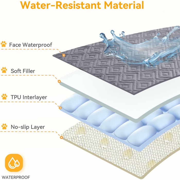 Водонепроникний килимок для собак, неслизький та пральний, ковдра для собак та котів, захисний килимок для дивану від шерсті та подряпин, ідеально підходить для дивану, ліжка, автокрісла (Сірий, 127×152 см) (130x210 см)