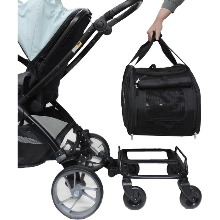 Транспортна сумка для тварин PetRider Basic з візком та дощовим чохлом