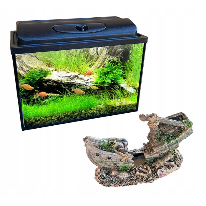 Комплект прямокутного акваріума Wiwal 30 л (40x25x30 см) з кришкою та обладнанням