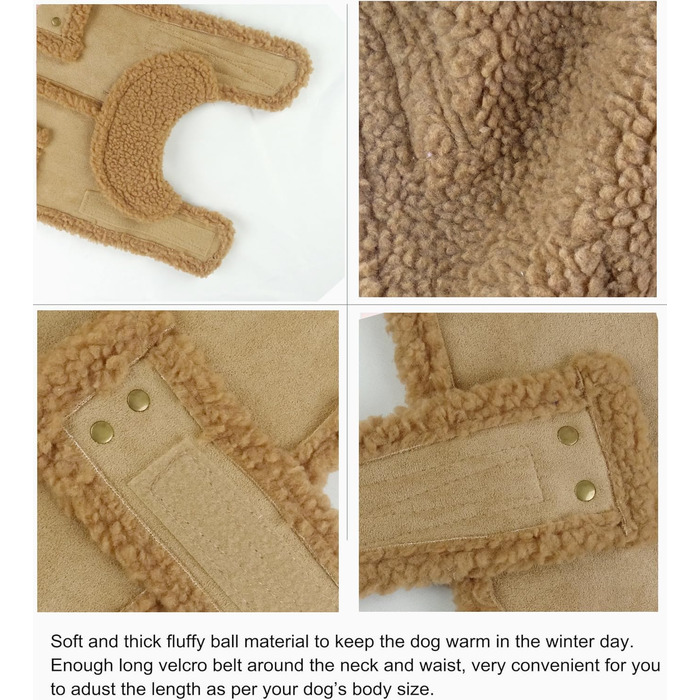 Зимова куртка для собак, тепла, вітронепроникна, пуловер для маленьких собак, теплий флісовий плащ для середніх та великих собак (Колір: Коричневий, Розмір: XXL)