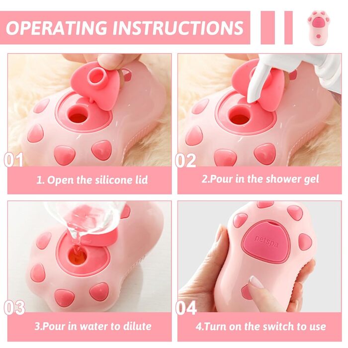 Щітка для котів і собак з водяним резервуаром, рожева. Для догляду, масажу та видалення шерсті