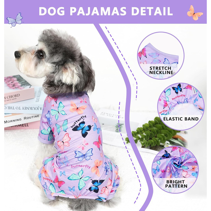 Піжама для собак: теплий та милий комплект для дівчаток та хлопчиків, розмір M, колір фіолетовий