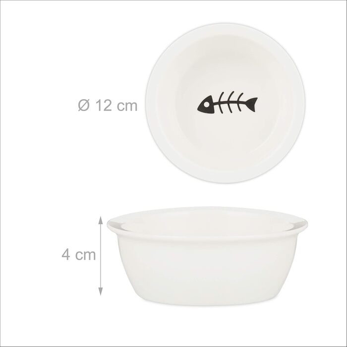 Набір мисок для котів та собак Relaxdays 3 шт. з бамбука та кераміки, для води та корму, миюча посудомийна машина