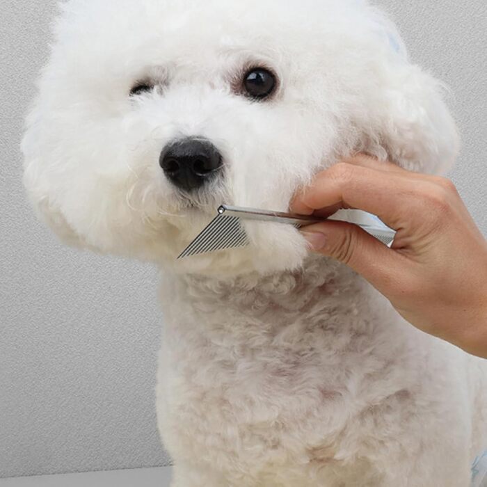 Щітка для котів Flohkamm для догляду за шерстю, для довгошерстих порід, щоденний догляд, після купання, для літніх котів та кошенят, срібляста