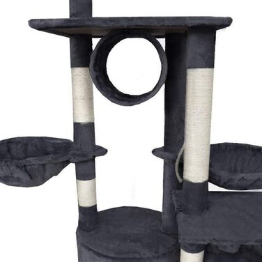 BITUXX® Декерховий котячий будиночок з кігтеточкою, ігровий комплекс для котів, регульована висота 230-250 см (темно-сірий)