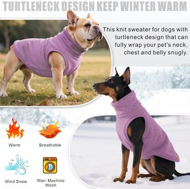 Светр для собак Mosucoirl: теплий пуловер, толстовка-світшот для маленьких, середніх та великих собак XS-4XL (3XL, фіолетовий)