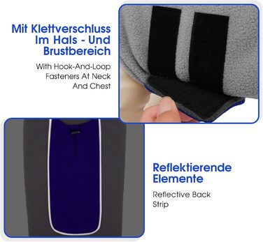 Теплий флісовий пуловер для собак - зимовий пуловер з подвійним шаром, розмір L, обхват грудей 48 см, обхват шиї 33 см, блакитний