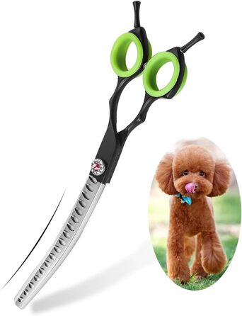 Професійна філірувальна ножиця Profi 7,0 дюймів для собак, котів та інших домашніх тварин. Ножиці для грумінгу з регулюванням натягу, сталь 440C