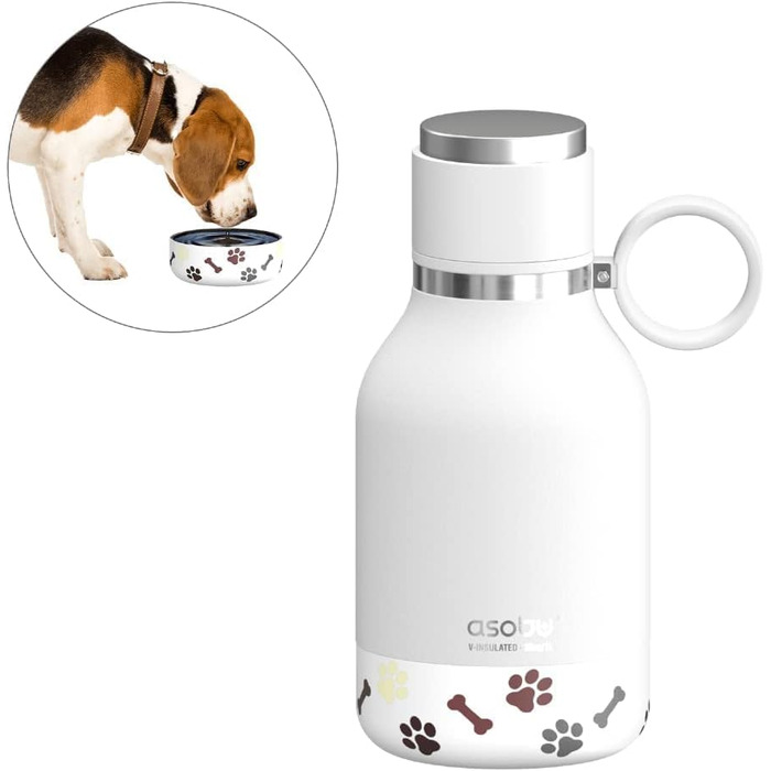 Ізотермічна пляшка для води для собак, біла, 0,975 л