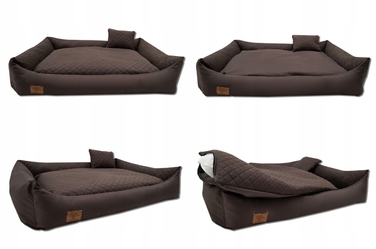 Плюшевий диван для собак Odol, сірий, 120 см x 80 см