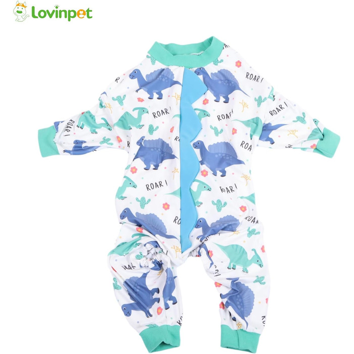 Піжама LovinPet для великих собак, чотирилапа, еластична, з захистом від сонця UV, анти-протікання, заспокійливий післяопераційний костюм для собак, для середніх та великих порід, зелено-помаранчевий / зелений / помаранчевий (білий / блакитний, розмір L)