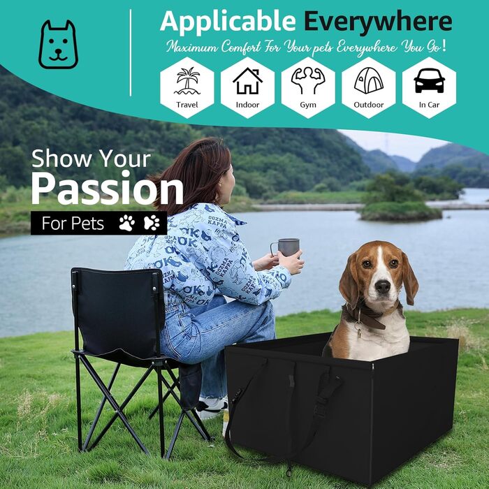 Автокрісло для собак - міцне, водонепроникне, для малих та середніх порід