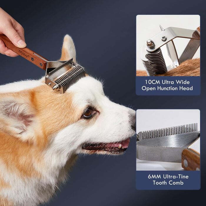 Професійна щітка-розпушувач для собак: двостороння, для видалення ковтунів та шерсті