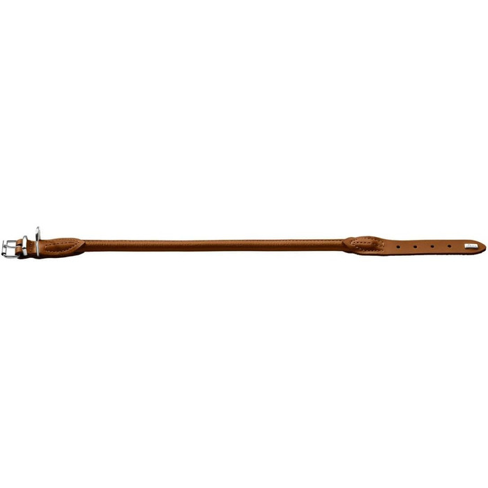 Ошийник для собак HUNTER ROUND & SOFT ELK, м'яка шкіра, круглий, захист шерсті, 50 см, коньячний