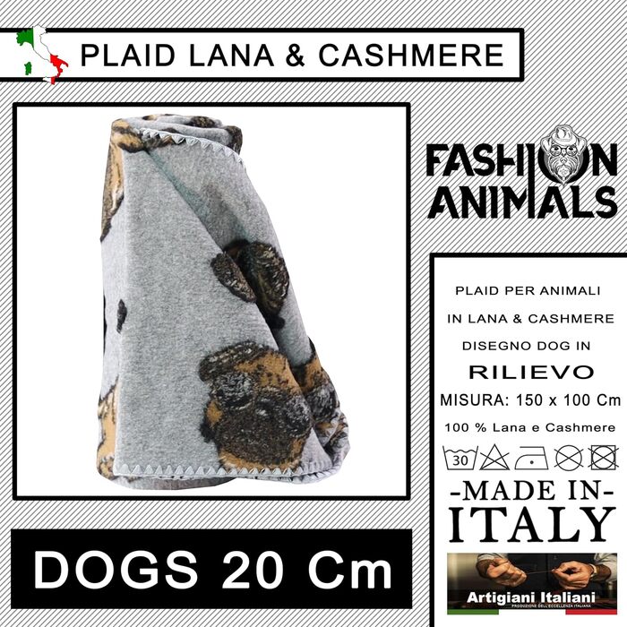 М'яка ковдра для домашніх тварин Luxus 150x100 см – Кашемір-мікс або штучне хутро, стильна та миюча, для собак та котів (собаки 20 см, вовна-кашемір)