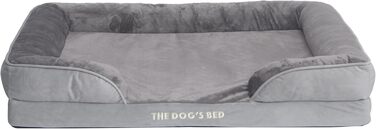 Ортопедичне лежанка для собак з ефектом пам'яті, велика, сріблясто-сіра, водонепроникна, знімні чохли (XL)