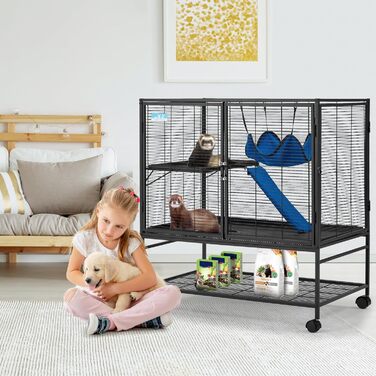 Клітка для хорягів та дрібних тварин Habutway, 2-ярусна, металева, 91x58x99 см