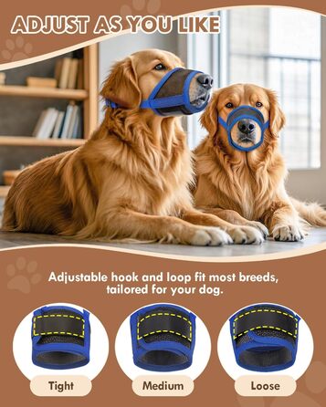 Майка-намордник для собак, м'який Air Mesh, для малих, середніх та великих собак, проти гавкоту та гризіння, дихаючий, можна пити, регульована стрічка, підходить для Німецької вівчарки, Хаскі