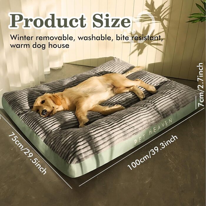 Ортопедичне ліжко для собак великих та середніх порід, зручна лежанка для собак, вологостійкий коврик, знімний кошик, неслизьке покриття, сірий колір, 100x75x7 см