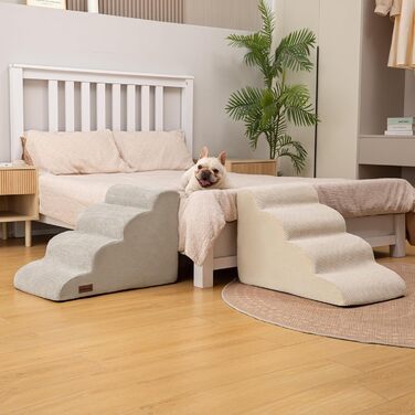 Сходинки для собак та котів до ліжка/дивану, 4-ступеневі, сірого кольору, 44.2 см, зручні та довговічні