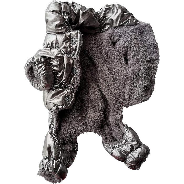 Флісовий комбінезон для собак, куртка для собак, степна, для холодної погоди, розмір S, сріблястого кольору