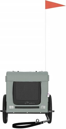 Причіп для велосипеда ZEYUAN для собак сірий та чорний, оксфордська тканина та залізо