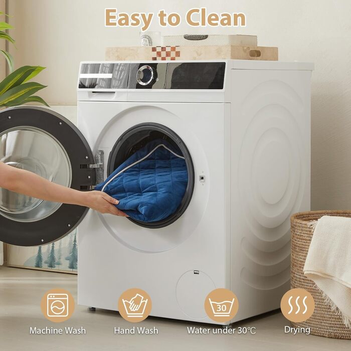 Ортопедичне собаче ліжко WNPETHOME XL, велике, вологостійке, знімний, пральний чохол, протиковзна підкладка, блакитне, 104 x 69 x 10 см