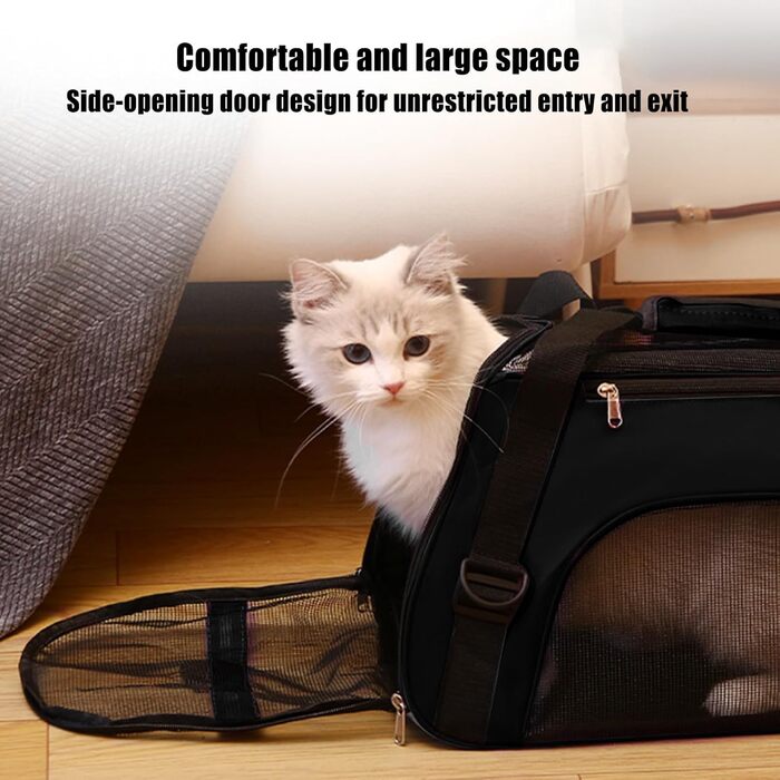 Транспортна сумка для тварин, переноска для кошенят, чорна, водонепроникна, легка, дихаюча, для подорожей, кемпінгу, прогулянок