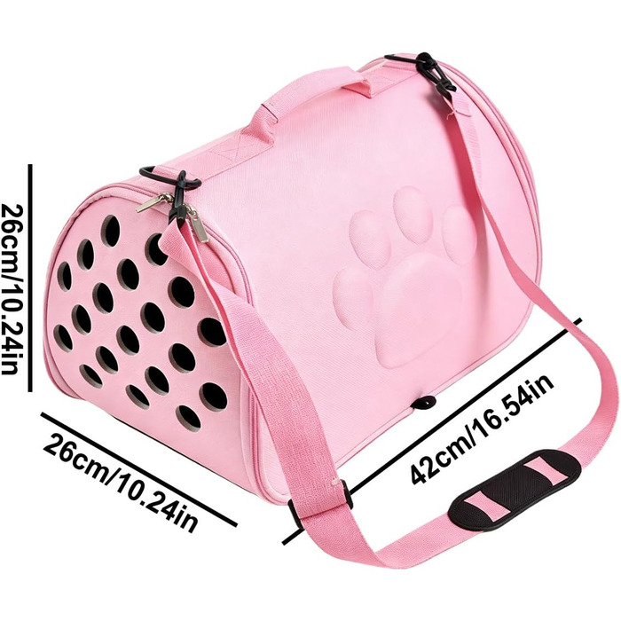 М'яка переноска для тварин - сумка-рюкзак для котів та інших домашніх улюбленців (Рожева, M)