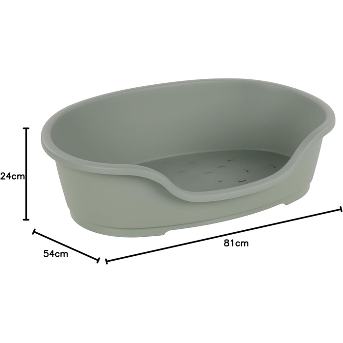 Кругле ліжко для собак Flamingo Tuck, зелене, розмір L (81x54x24 см), практичне, стильне та легко миється