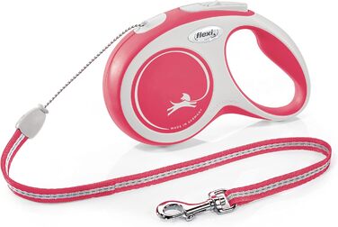 Рулетка для собак Flexi, висувна, з м'якою ручкою, 3/5/8 м, для собак 8-20 кг, червона
