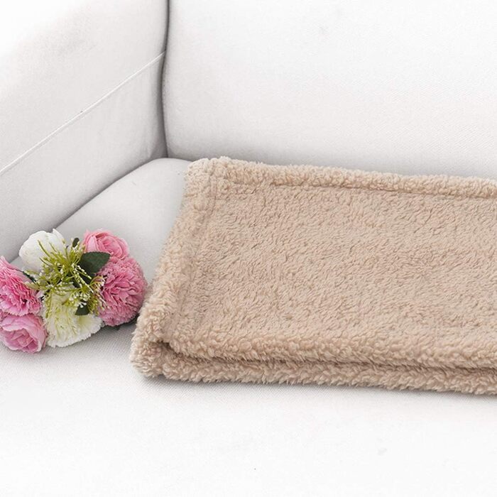 Balacoo Преміум флісова ковдра для собак, м'яка та тепла, плюшевий килимок для собак та котів, розмір L (бежевий)