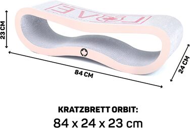 Кігтеточка для котів Orbit 2.0 рожева - Love Cat: картон, мотузка, шліфування кігтів