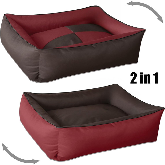 BedDog Hundebett 2в1 MAX Quattro, велике лежання для собак з Cordura, миється, з бортиком, диван для собак, для дому та вулиці, XXL, Mystic, зелено-коричневий, 70 x 55 x 18 см