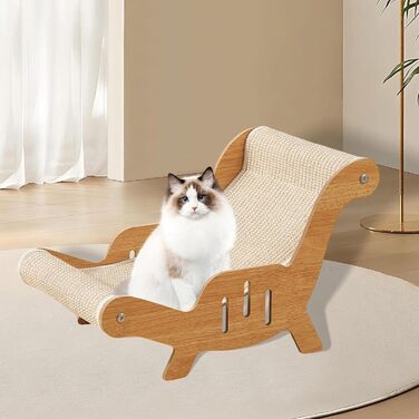 Крісло-лежанка для котів з сизалю, зручне крісло-подряпування, гамак для котів, кошик для пляжу, ліжко для котів, цуценят та дрібних тварин, 53x31x32 см