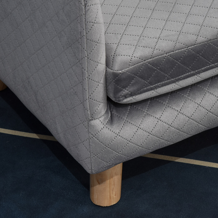 PawHut Dog Sofa Velvet Touch Pet Sofa для маленьких собак до 8 кг з дерев'яними ніжками сірий 64x45x36см для стильних меблів для домашніх тварин