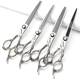 Набір професійних ножиць для перукарів з індивідуальним дизайном (7 дюймів, 4 шт.)
