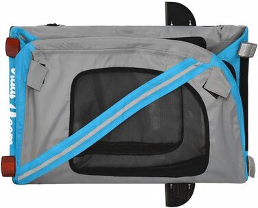 Причіп для собак vidaXL, причіп для собак з відбивачами та прапорцем, вантажопідйомність 45 кг, Oxford-тканина, залізо (Блакитний, 125 x 63 x 66 см)