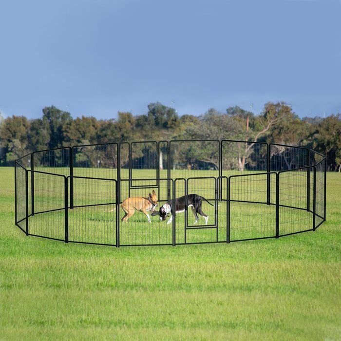 Вольєр для цуценят LZQ: розбірний вольєр для собак, 8 панелей 80x65 см, для дому та саду