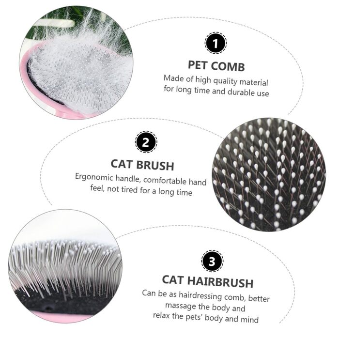 Щітка для котів та собак Happyyami: 2 шт. для догляду за шерстю, масажна, для довгошерстих, ефективне розчісування та очищення