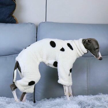 Теплий флісовий костюм-піжама для собак, зимовий теплий комір для грейхаундів, костюм для собак малого та середнього розміру, білий L