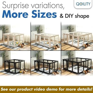 Клітка для собак Qoility, прозора, з дверцятами, 61 см, 12 панелей, чорна