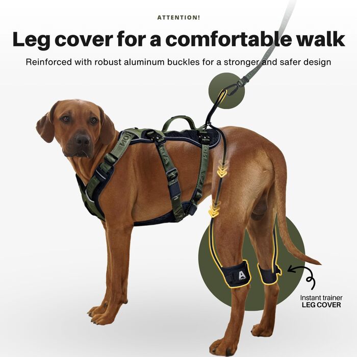 Легка шлейка Easy Walk для великих собак, міцна тактична шлейка з ручкою для контролю та тренувань, покращує поведінку на повідку, мохово-зелена, розмір L